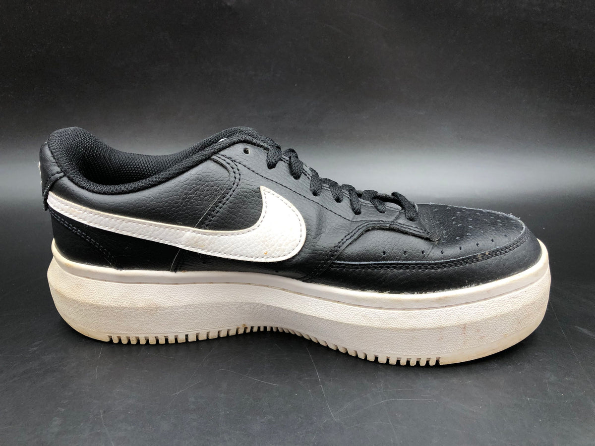 Nike Women's Court Vision Alta Black White Platform Low Top Sneakers Size 8