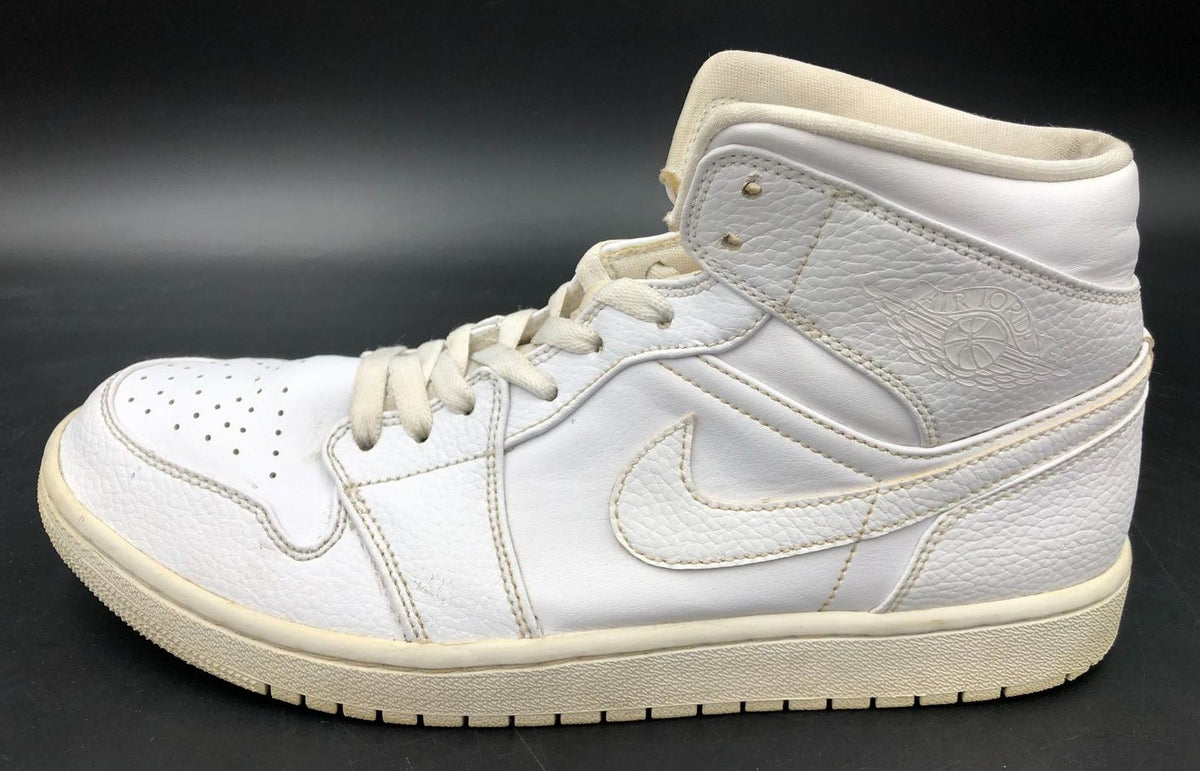 Nike Air Jordan 1 Mid &#39;Triple White&#39; 2020 Men&#39;s Sneakers - Size 10.5 (+COA)